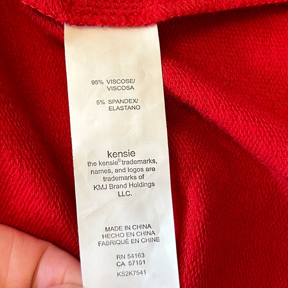 Kensie Cold Shoulder Tie Sleeve Shift Dress Women’s Sz Large Red Valentines New — image 7 of 7